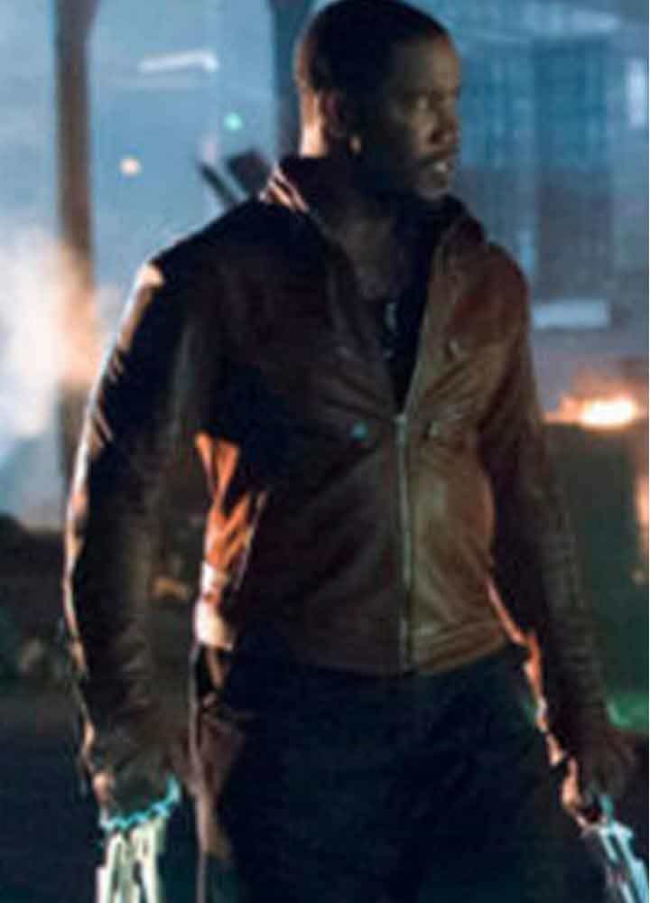 ARROW SEASON 2 (BEN TURNER) MICHAEL JAI WHITE BROWN LEATHER JACKET ARROW SEASON 2 (BEN TURNER) MICHAEL JAI WHITE BROWN LEATHER JACKET